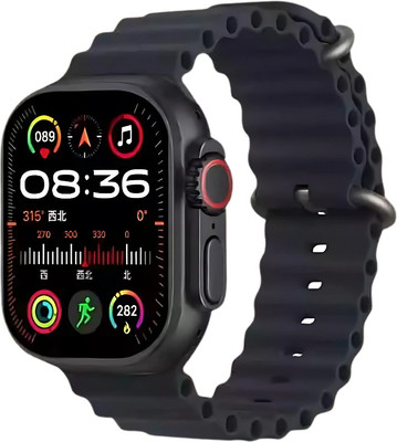 Techio T800 Bluetooth Calling Touch Watch With Rectangle Smartwatch(Black Strap, FREE)
