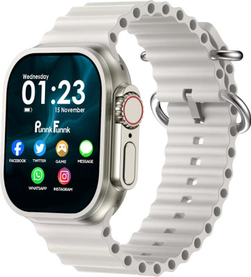TOUCH 18 T800 ultra Series 8 smart watch with AI assistant, bluetooth calling and fitness Smartwatch(Light Grey Strap, Free Size)