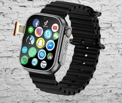 BEAT IT T10 Ultra Series 8 SmartWatch with Bluetooth Calling Fitness tracker S8 Smartwatch(Black Strap, Free Size)