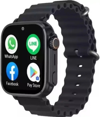 Onikuma T800 BT watch 2in Big Screen Sunlight Proof Display Music Play Insta WA Notifier Smartwatch(BLACK Strap, FREESIZE)