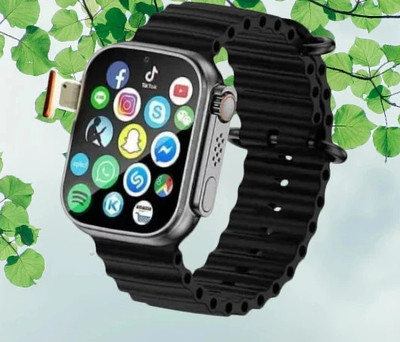 BEST BOOST T800 Bluetooth Calling Touch Watch Health Modes Music Camera Operate Contacts Smartwatch(Black Strap, Free Size)