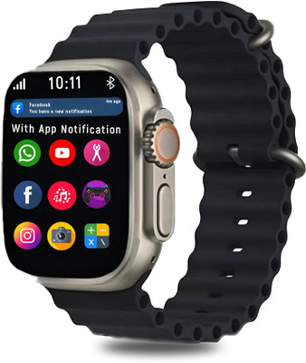 kaku T800 Ultra Bluetooth calling, Multiple Watch Faces,Sleep Monitor, Camera. game Smartwatch(Black Strap, Free Size)
