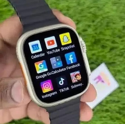 Ghostcreation T800 ultra smart watch with wireless charging Smartwatch(BLACK Strap, Free Size)