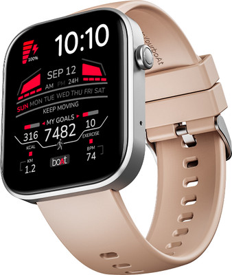 boAt Storm call 3 w/TBT Navigation,Watch Face Studio,1.83''(4.6 cm)HD Display,QR Tray Smartwatch(Salmon Peach Strap, Free Size)