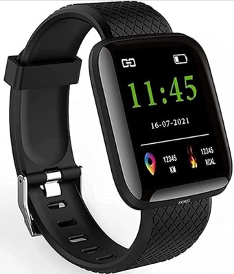 mxcsh ID116 Plus WaterProof Bluetooth Smart Fitness Active Heart Rate Activity Smartwatch(Black Strap, free)