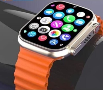 TEK-TOK T800 Ultra [GPS + Cellular 49 mm] Smart Watch Rugged Titanium Case_5 Smartwatch(Orange Strap, Free Size)