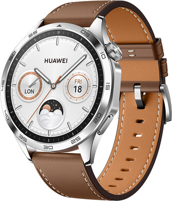 Huawei Watch GT4 46mm 14 Days Battery Life, TruSeen Tech for 24/7 Health Monitoring Smartwatch(Brown Strap, One Size)
