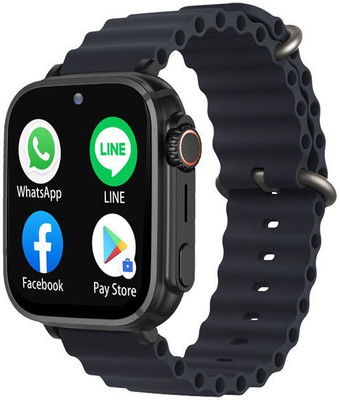 RKLS T800 Ultra Honeycomp Edition smart watch with WiFi GPS SIM card 4G T66 Smartwatch(Black Strap, Free Size)