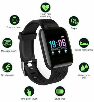 VIGIL YIW733_ID_116 Smart Watch Smartwatch(Black Strap, Free Size)