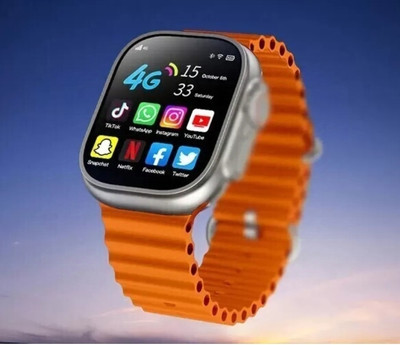Techio TECHIO T800 SMART WATCH ORANGE BLUETOOTH WIRELESS CHARGING Smartwatch(ORANGE Strap, FREE)