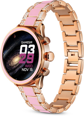 GameSir Gen 11 Smartwatch BT Calling HD Display Fitness Tracker SpO2, Heart Rate Monitor Smartwatch(RoseGold Strap, Free Size Round Smartwatch)