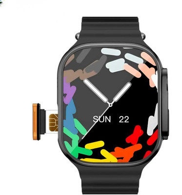 Ephemeral T800 Ultra Pro Edition smart watch with WiFi GPS SIM card 4G S18 Smartwatch(BLACK Strap, FREE Size)