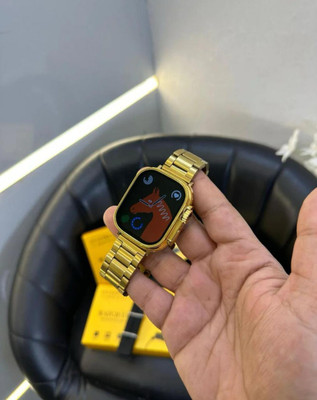 Fuziqra golden smartwatch for men Smartwatch(gold, orange Strap, 10)