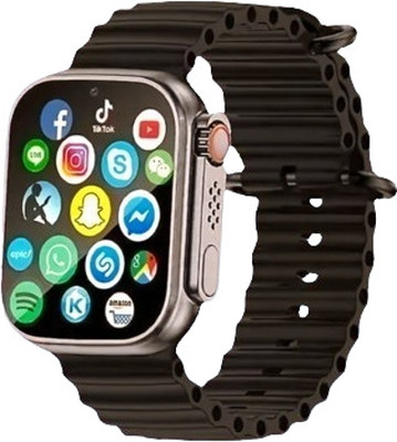 BOOMLY T800 ultra Full screen Smart Watch Series 8 For Men & Women 5G Network Sim Card Smartwatch(Black Strap, Free Size)
