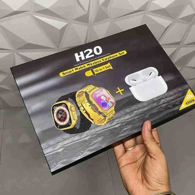 EVAAENTERPRISES H20 Ultra + TWS Earbud/ Silicone case/ 7 Straps Smartwatch(Multicolor Strap, free)