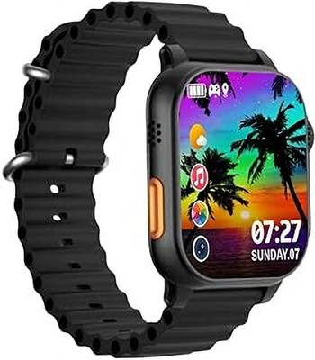 JSM T800 Ultra 1.9inch Display Smart Watch with Bluetooth Calling, Voice Assistant Smartwatch(Black Strap, 1.99)