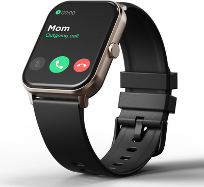 GOBOULT Drift BT Calling HD Display, 140+ Watchface, BT calling Smartwatch(Sand Black Strap, Free Size)