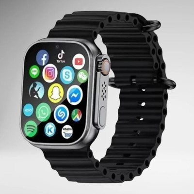 Svcreation T800 ultra Full screen Smart Watch Series 8 For Men & Women Bluetooth calling Smartwatch(Black Strap, Free Size)