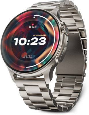 Boult CrownR Pro 1.43”HD AMOLED, BT Calling, Zinc Alloy Frame, IP67, SpO2 Tracking Smartwatch (Silver Strap, Free Size) For Rs. 1899 @ 73 %