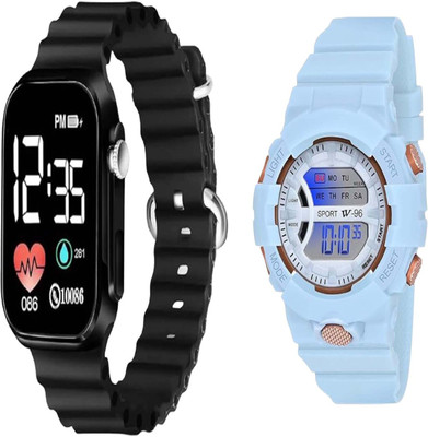 KYOKA Digital Watch Waterproof Square Watch, Digital Multi Function Kids Sports Watch Smartwatch(MULTICOLOR Strap, KIDS)