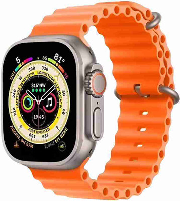 AOKO T800 Ultra Smart Watch 1.99 HD Display/Waterproof/Bluetooth call/heart rate Smartwatch(Orange Strap, For All)