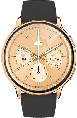 Time Up New Golden Sleek & Big Dial Health and Bluetooth Calling Smartwatch Smartwatch(Black Strap, Free Size)