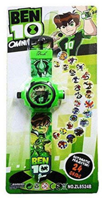 windexa Digital 24 Images Projector Watch for Kids Boys Rubber Material Watch Smartwatch(GREEN Strap, KIDS)