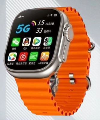 RLS T800 Ultra Smart Watch Series For Men & Women Smartwatch(Orange Strap, Free Size)