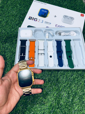 Hokti H20 BT Calling Wireless Earphone Set with 10 items in set Combo I20 Smartwatch(Multicolor Strap, Free Size)