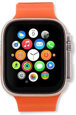 NODA T800 Ultra Smart Watch with Dual Strap Full Screen Waterproof Touch Display Smartwatch(Orange Strap, Free size)