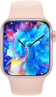 Sam Star T55 series 8 Bluetooth Calling Smart Watch with AI Voice Assistant & Calculator Smartwatch(Pink Strap, Free Size)