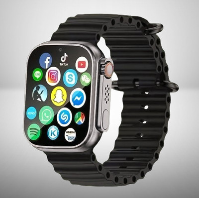 BOOMLY Android Smart Watch2 Men 4G Network BT Call GPS T800 Ultra Smartwatch(Black Strap, Free Size)