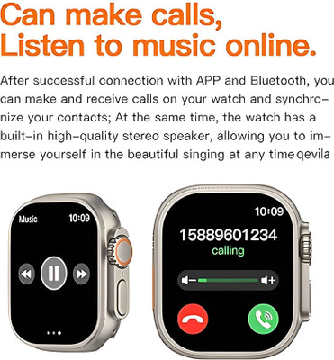 MNM T10 ultra2 with silicon strap wireless charging Bluetooth calling and game Smartwatch(multicolor Strap, Free Size)