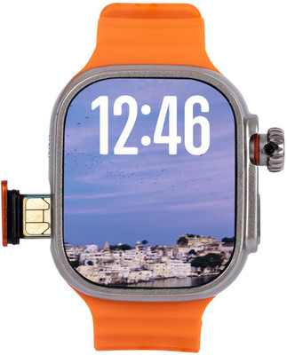 SEHUB S9 Ultra 2.04 Amoled Large Screen with 4G sim Watch Rotating Camera Smartwatch(orange Strap, 49)