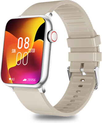 IZI Prime AMOLED Display AI Voice Sports Mode Password Protection Bluetooth Calling Smartwatch(Gold Strap, Regular)