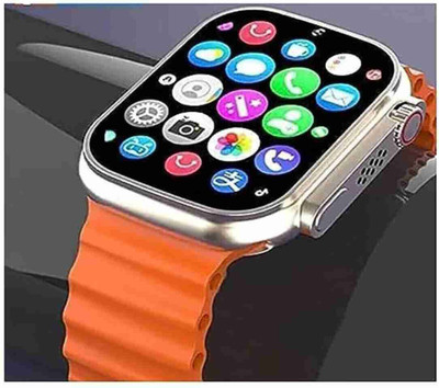 SMARTPLANETSP T800 Ultra Smart Watch & Wireless Charger Smartwatch(ORANGE Strap, Free Size)