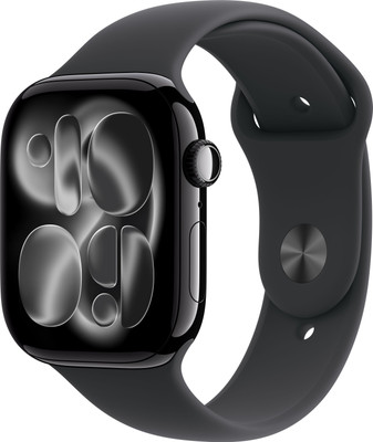 Apple Watch Series 11 GPS + Cellular 46mm Black Aluminium Case Black Sport Band - M/L(Black Strap, Medium/Large)
