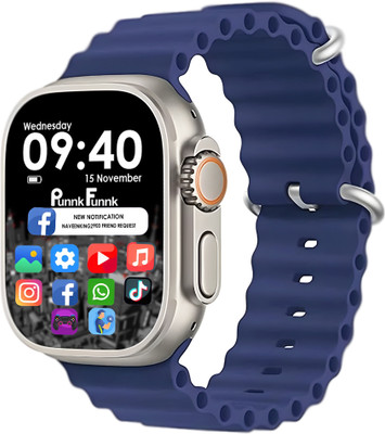 PunnkFunnk T800 ultra Series 8 with AI assistant, bluetooth calling and fitness tracker Smartwatch(Blue Strap, Free Size)