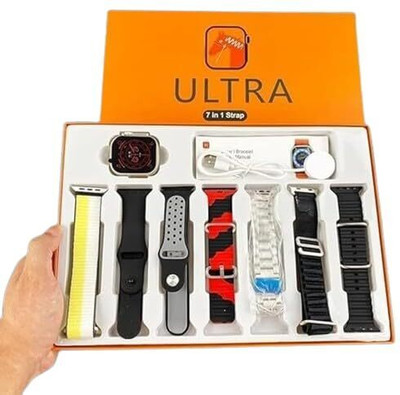 Hectic Series 9 Ultra 7 straps smart watch with Calling notification game calculator Smartwatch(Black Strap, 49)