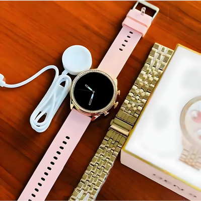 MICROBOTS gen 9 smart watch for women rose gold with pink straps smart watch Smartwatch(Rose Gold, Light Pink Strap, 44)