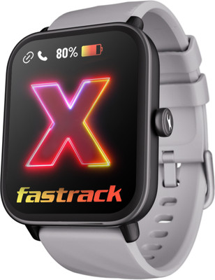 Fastrack Revoltt X-1.83'|Blazing Fast UI|Single Sync BT Calling|Calculator|In-built games Smartwatch(Dark Grey Strap, Free Size)