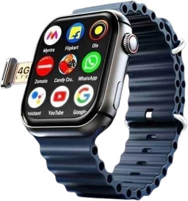 VDTECH T800 Ultra Smart Watch With Wireless Charging Smartwatch Smartwatch(Black Strap, FREE SIZE)