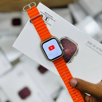 Pushkar Traders T900 Ultra 2.09 Infinite Display Smart Watch with BT Calling Smartwatch(Orange Strap, Free Size)
