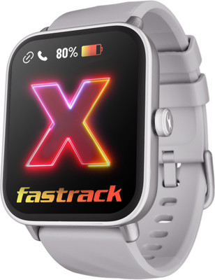Fastrack 1.83'|Blazing Fast UI|Single Sync BT Calling|Calculator|In-built games Smartwatch(Grey Strap, Free Size)