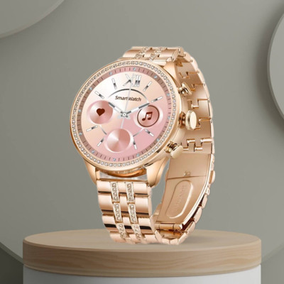 IKART Top Selling Gen 9 wireless charging fitness Health Music Smartwatch(Rose Gold Strap, Free)