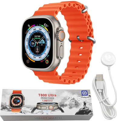 ROCK TOUCH Series 8 T800 Ultra Orange Smartwatch(Orange Strap, Freesize)