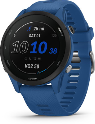 GARMIN Forerunner 255, GPS Running Smartwatch, Advanced Insights, HRV Status Smartwatch(Blue Strap, M)