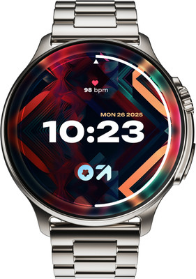 GOBOULT Crown R Pro 1.43''HD AMOLED, BT Calling, Zinc Alloy Frame Smartwatch(Silver Strap, Free Size)