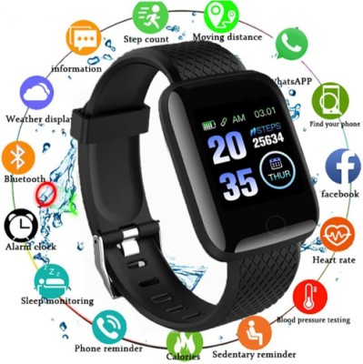 SACRO DDD_530D_D13/ID116 SMARTWATCH WITH HEART RATE MONITOR FOR UNISEX Smartwatch(Black Strap, Free)