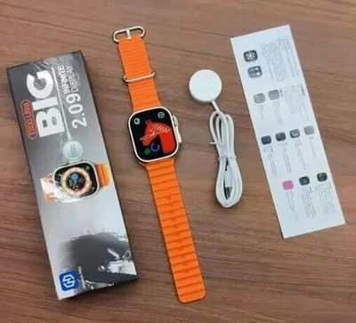 wipix T800 Ultra Combo Smart Watch with Bluetooth Calling, wireless charging pad games Smartwatch(Orange Strap, Free Size)
